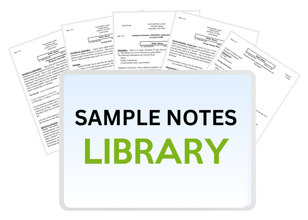 Sample Mental Health Notes Library