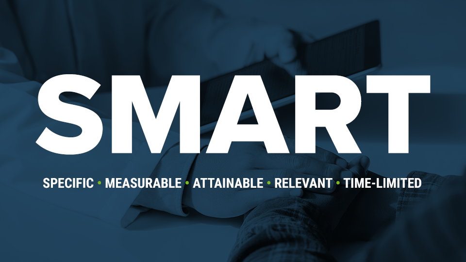 SMART Goals - Specific, Measureable, Attainable, Relevant, Time-Limited